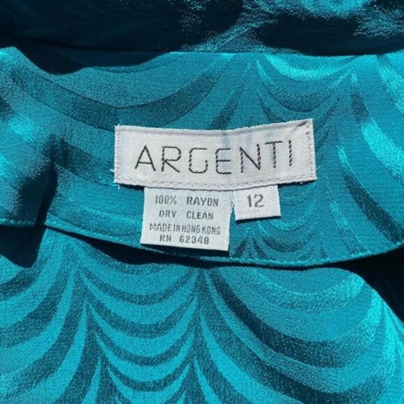 Vintage 80s Rayon Suit, Blazer Skirt Combo, Psychedelic swirl patterned 2-Piece - Picture 6 of 8